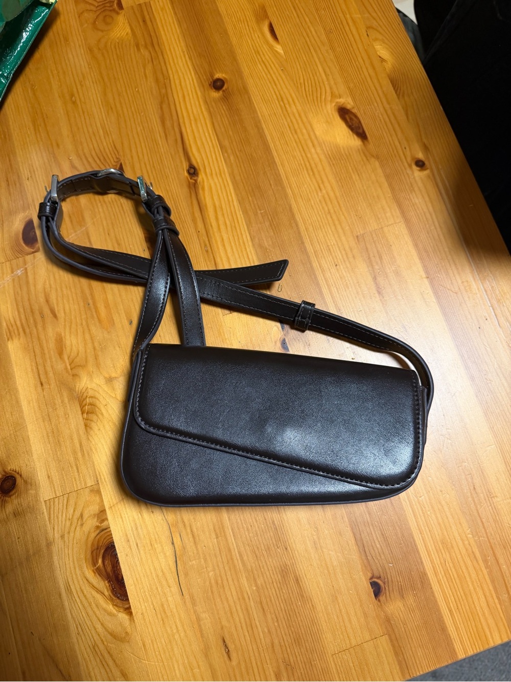 Black Leather Shoulder Bag - Classic Minimalist Style Zara